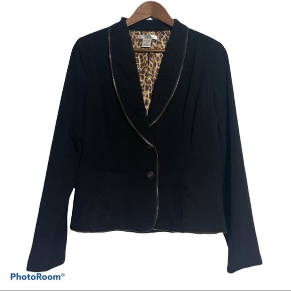 WD.NY Black Zipper Detailed Blazer Women's Size 8 - Picture 1 of 7